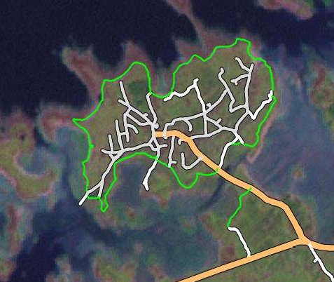 Carte OSM de l'Île Grande fin juillet 2006